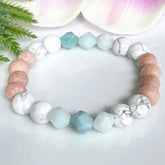 Bracelet Bois, Amazonite et Howlite - Harmonie et Communication