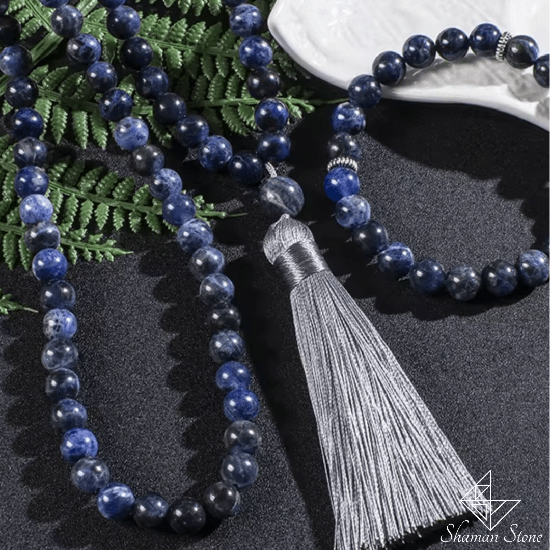 Ensemble collier et bracelet en sodalite pour Hypersensibles