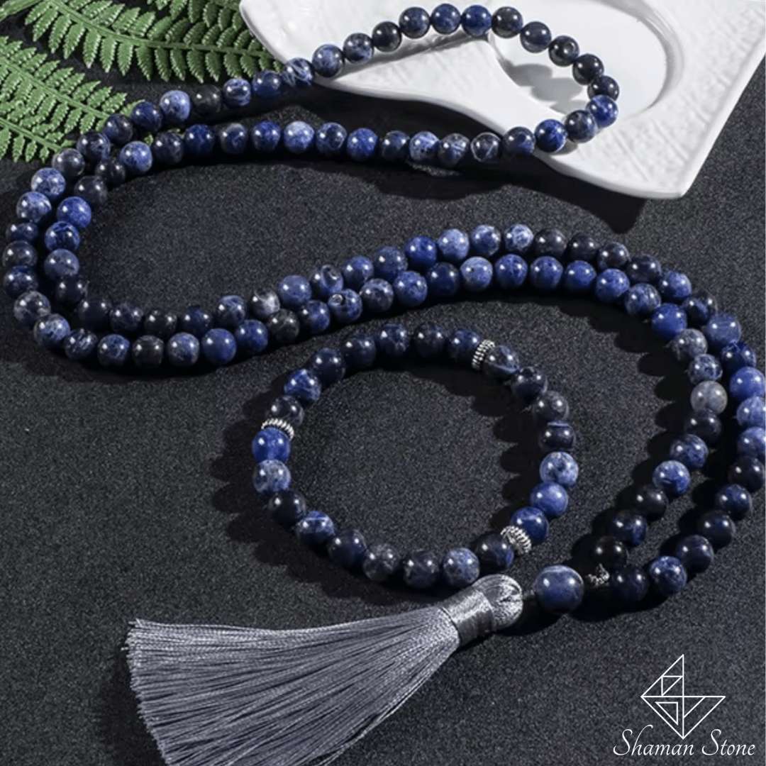 Ensemble collier et bracelet en sodalite pour Hypersensibles